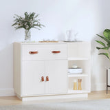 Dressoir 98,5x40x75 cm massief grenenhout wit - AllerleiShop