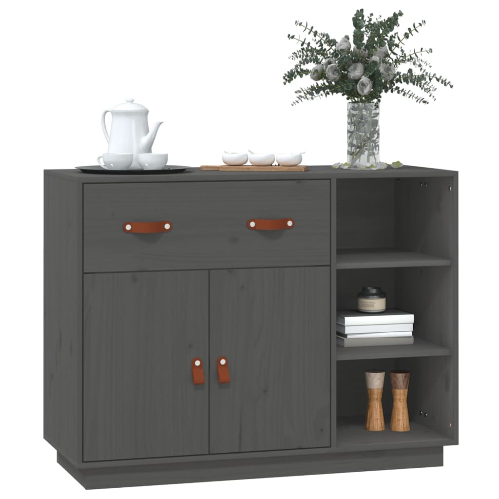 Dressoir 98,5x40x75 cm massief grenenhout grijs - AllerleiShop