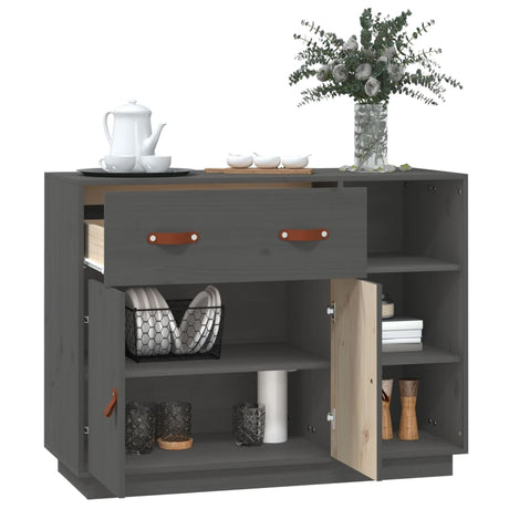 Dressoir 98,5x40x75 cm massief grenenhout grijs - AllerleiShop