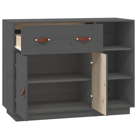 Dressoir 98,5x40x75 cm massief grenenhout grijs - AllerleiShop