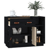 Dressoir 98,5x40x75 cm massief grenenhout zwart - AllerleiShop