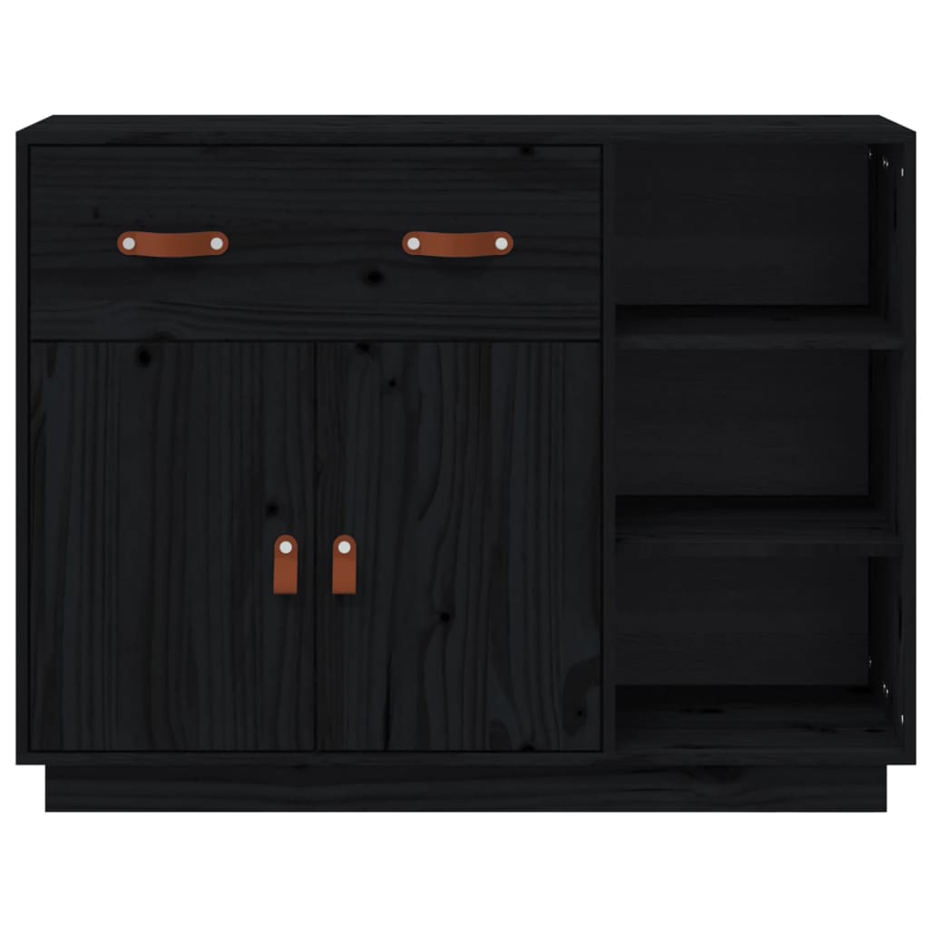 Dressoir 98,5x40x75 cm massief grenenhout zwart - AllerleiShop