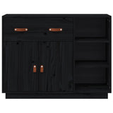 Dressoir 98,5x40x75 cm massief grenenhout zwart - AllerleiShop