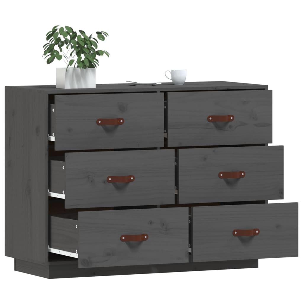 Dressoir 100x40x75 cm massief grenenhout grijs - AllerleiShop