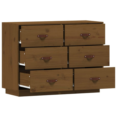 Dressoir 100x40x75 cm massief grenenhout honingbruin - AllerleiShop