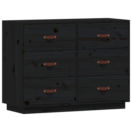 Dressoir 100x40x75 cm massief grenenhout zwart - AllerleiShop