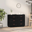 Dressoir 100x40x75 cm massief grenenhout zwart - AllerleiShop