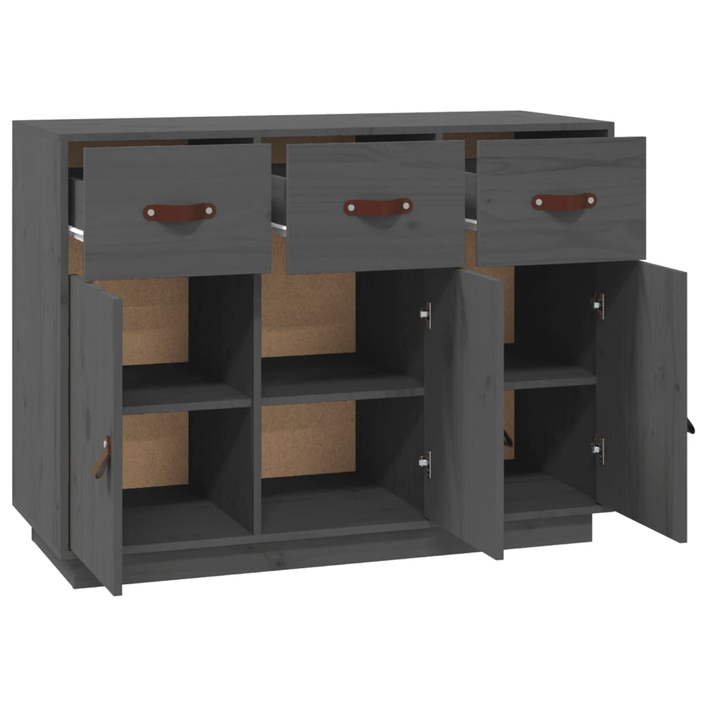 Dressoir 100x40x75 cm massief grenenhout grijs - AllerleiShop