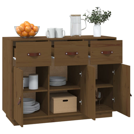 Dressoir 100x40x75 cm massief grenenhout honingbruin - AllerleiShop