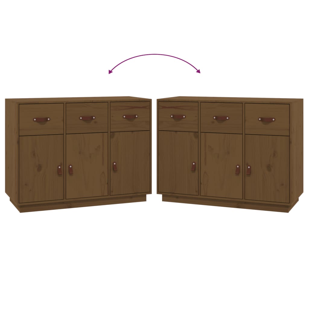 Dressoir 100x40x75 cm massief grenenhout honingbruin - AllerleiShop