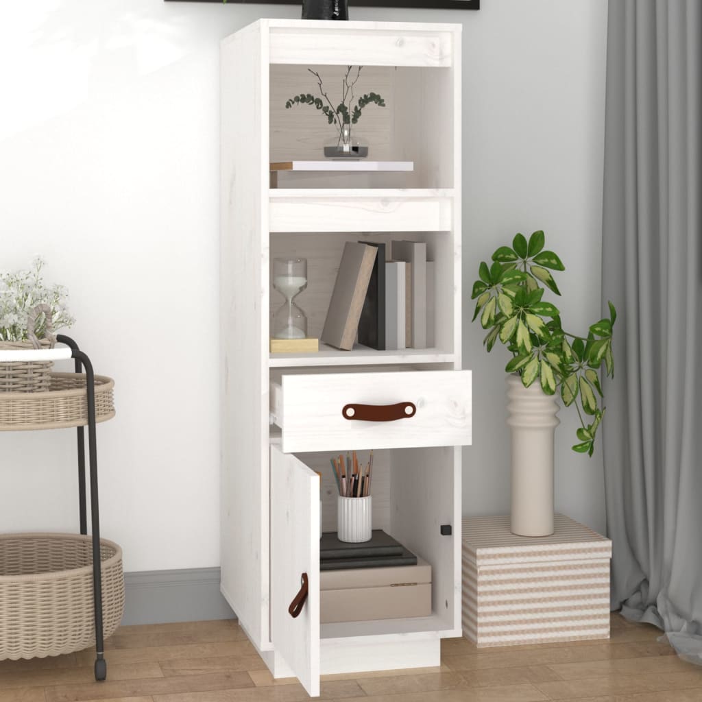 Hoge kast 34x40x108,5 cm massief grenenhout wit - AllerleiShop