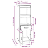 Hoge kast 34x40x108,5 cm massief grenenhout wit - AllerleiShop