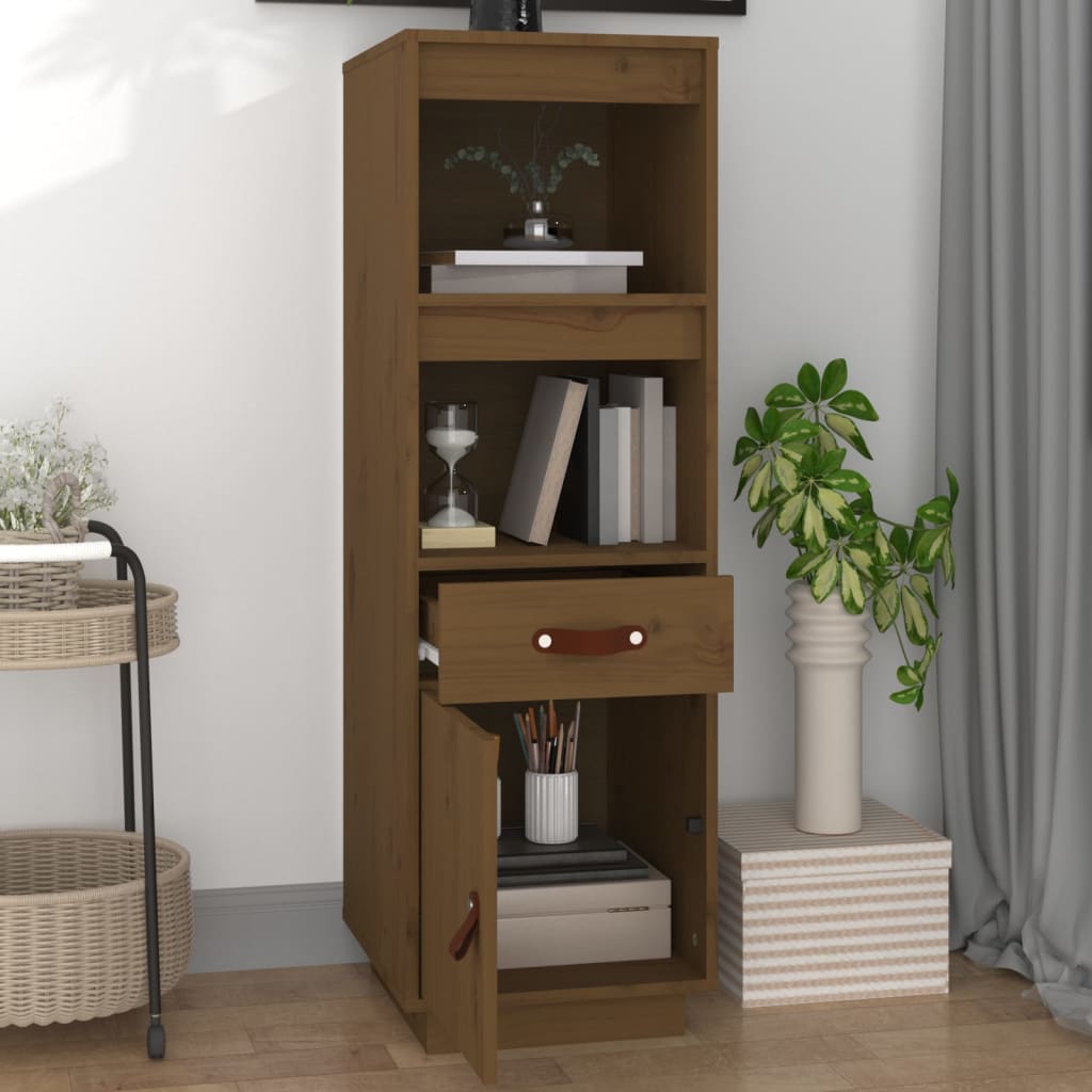 Hoge kast 34x40x108,5 cm massief grenenhout honingbruin - AllerleiShop