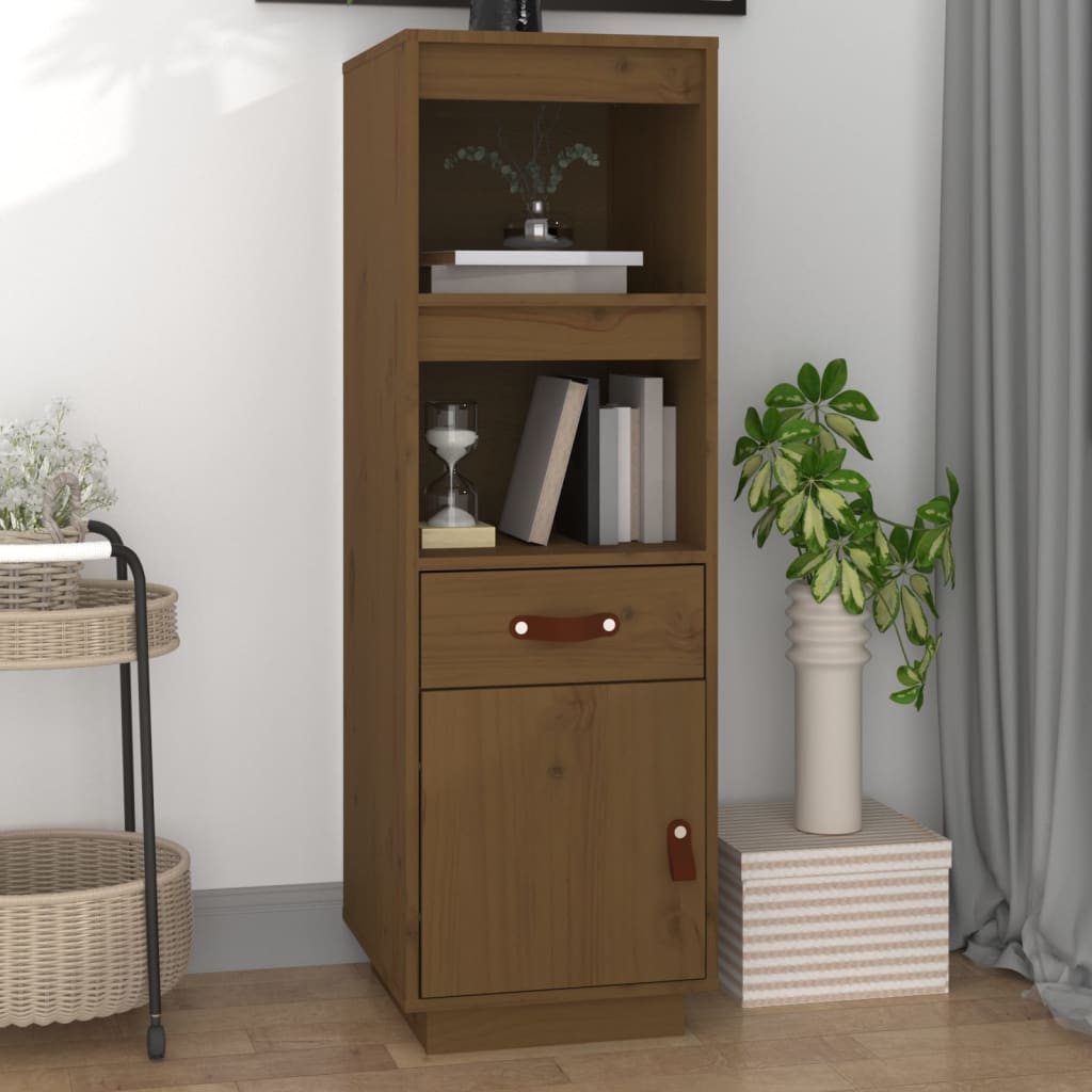 Hoge kast 34x40x108,5 cm massief grenenhout honingbruin - AllerleiShop