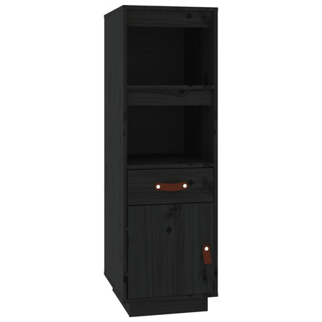 Hoge kast 34x40x108,5 cm massief grenenhout zwart - AllerleiShop