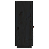 Hoge kast 34x40x108,5 cm massief grenenhout zwart - AllerleiShop