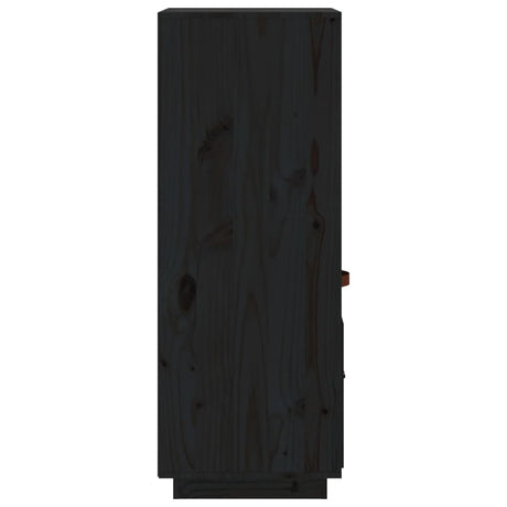 Hoge kast 34x40x108,5 cm massief grenenhout zwart - AllerleiShop