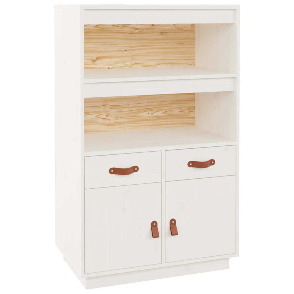 Hoge kast 67x40x108,5 cm massief grenenhout wit - AllerleiShop