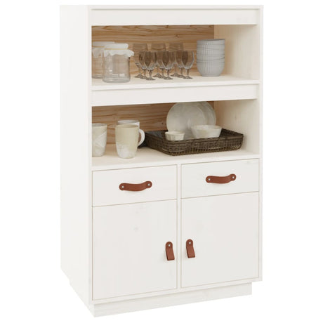 Hoge kast 67x40x108,5 cm massief grenenhout wit - AllerleiShop