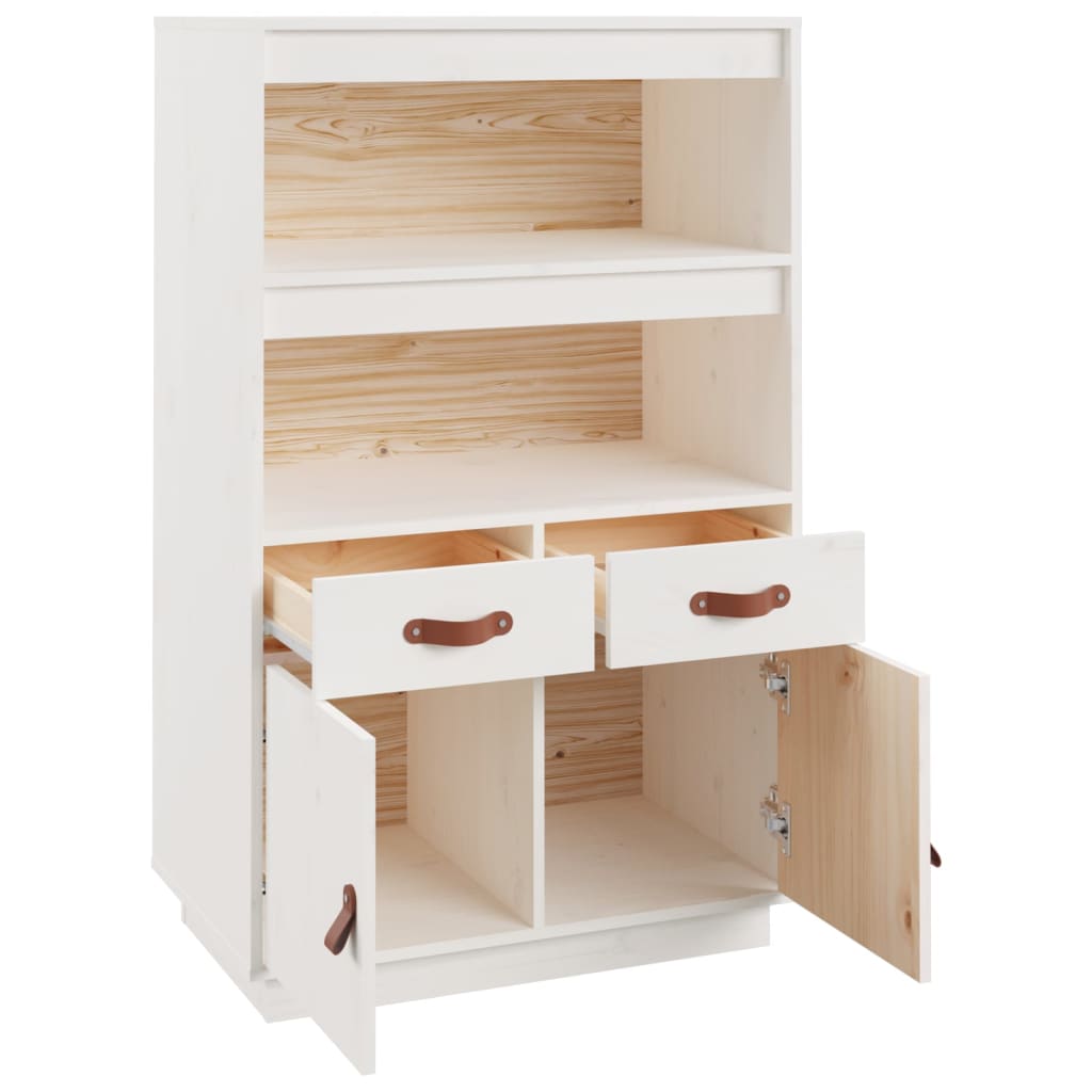 Hoge kast 67x40x108,5 cm massief grenenhout wit - AllerleiShop