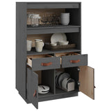 Hoge kast 67x40x108,5 cm massief grenenhout grijs - AllerleiShop