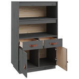 Hoge kast 67x40x108,5 cm massief grenenhout grijs - AllerleiShop