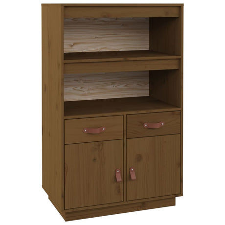 Hoge kast 67x40x108,5 cm massief grenenhout honingbruin - AllerleiShop