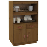 Hoge kast 67x40x108,5 cm massief grenenhout honingbruin - AllerleiShop