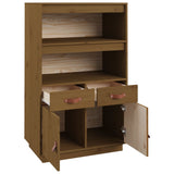 Hoge kast 67x40x108,5 cm massief grenenhout honingbruin - AllerleiShop