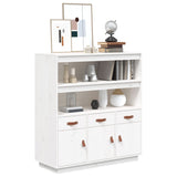 Hoge kast 100x40x108,5 cm massief grenenhout wit - AllerleiShop