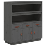 Hoge kast 100x40x108,5 cm massief grenenhout grijs - AllerleiShop