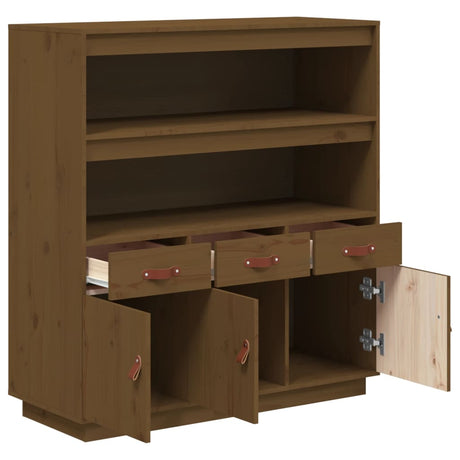 Hoge kast 100x40x108,5 cm massief grenenhout honingbruin - AllerleiShop