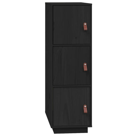 Hoge kast 34x40x108,5 cm massief grenenhout zwart - AllerleiShop