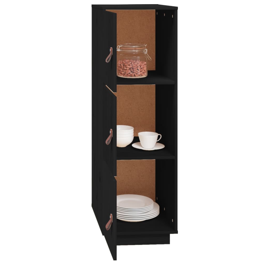 Hoge kast 34x40x108,5 cm massief grenenhout zwart - AllerleiShop