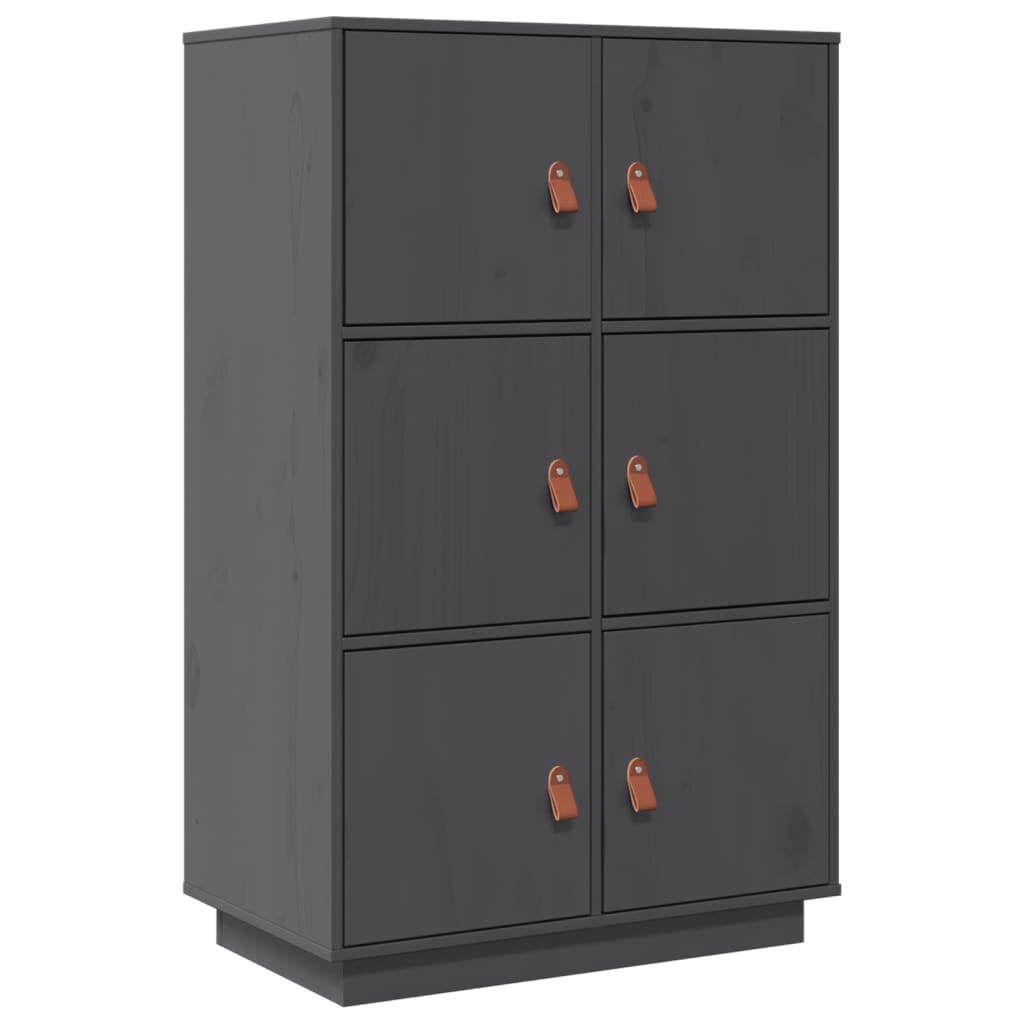 Hoge kast 67x40x108,5 cm massief grenenhout grijs - AllerleiShop