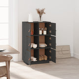 Hoge kast 67x40x108,5 cm massief grenenhout grijs - AllerleiShop