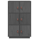 Hoge kast 67x40x108,5 cm massief grenenhout grijs - AllerleiShop