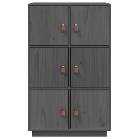 Hoge kast 67x40x108,5 cm massief grenenhout grijs - AllerleiShop