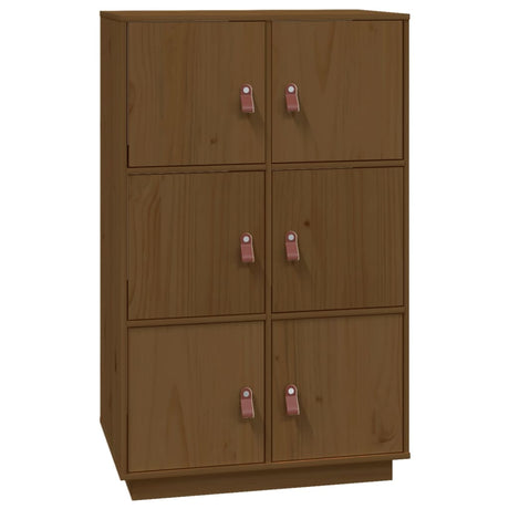 Hoge kast 67x40x108,5 cm massief grenenhout honingbruin - AllerleiShop