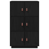 Hoge kast 67x40x108,5 cm massief grenenhout zwart - AllerleiShop