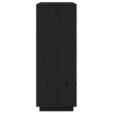 Hoge kast 67x40x108,5 cm massief grenenhout zwart - AllerleiShop