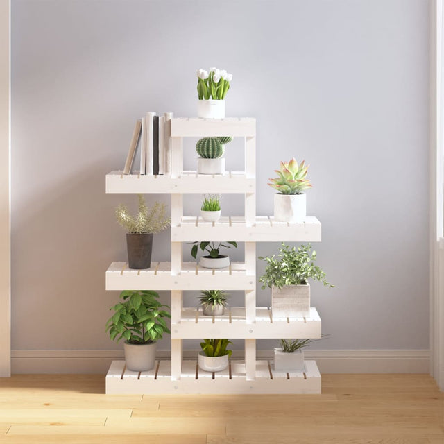 Plantenstandaard 85x25x109,5 cm massief grenenhout wit - AllerleiShop