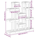 Plantenstandaard grijs 104,5x25x109,5 cm massief grenenhout - AllerleiShop