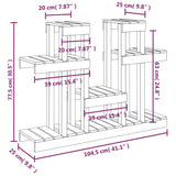 Plantenstandaard grijs 104,5x25x77,5 cm massief grenenhout - AllerleiShop