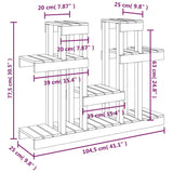 Plantenstandaard 104,5x25x77,5cm massief grenenhout honingbruin - AllerleiShop