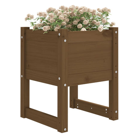 Plantenbak 40x40x52,5 cm massief grenenhout honingbruin - AllerleiShop