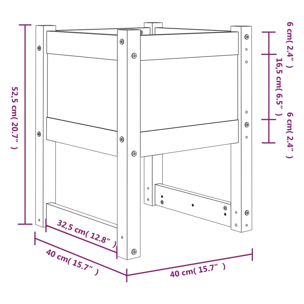 Plantenbakken 2 st 40x40x52,5 cm massief grenenhout honingbruin - AllerleiShop