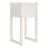 Plantenbakken 2 st 40x40x81 cm massief grenenhout wit - AllerleiShop