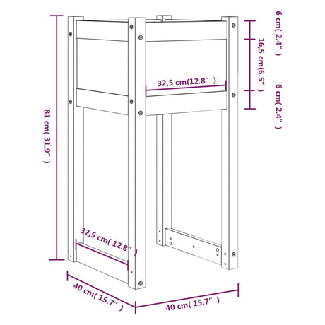 Plantenbakken 2 st 40x40x81 cm massief grenenhout wit - AllerleiShop