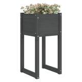 Plantenbakken 2 st 40x40x81 cm massief grenenhout grijs - AllerleiShop